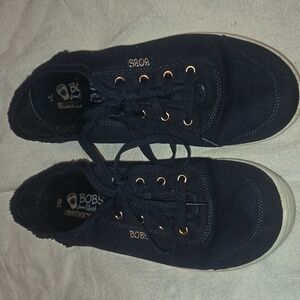 BOBS From Sketchers Navy Blue Slip On/Tie Up Sneakers Size 9.5M